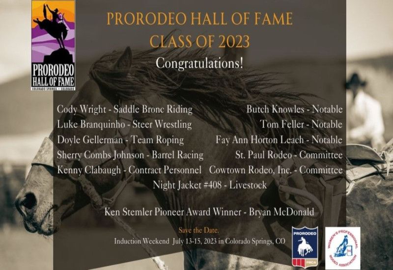 ProRodeo Hall of Fame announces 2023 inductees